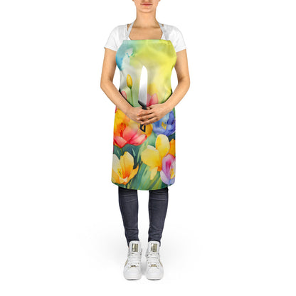 Freesias in Watercolor Apron - One Color / One Size - Home & Garden - Kitchen Dining & Bar - Table Decoration &