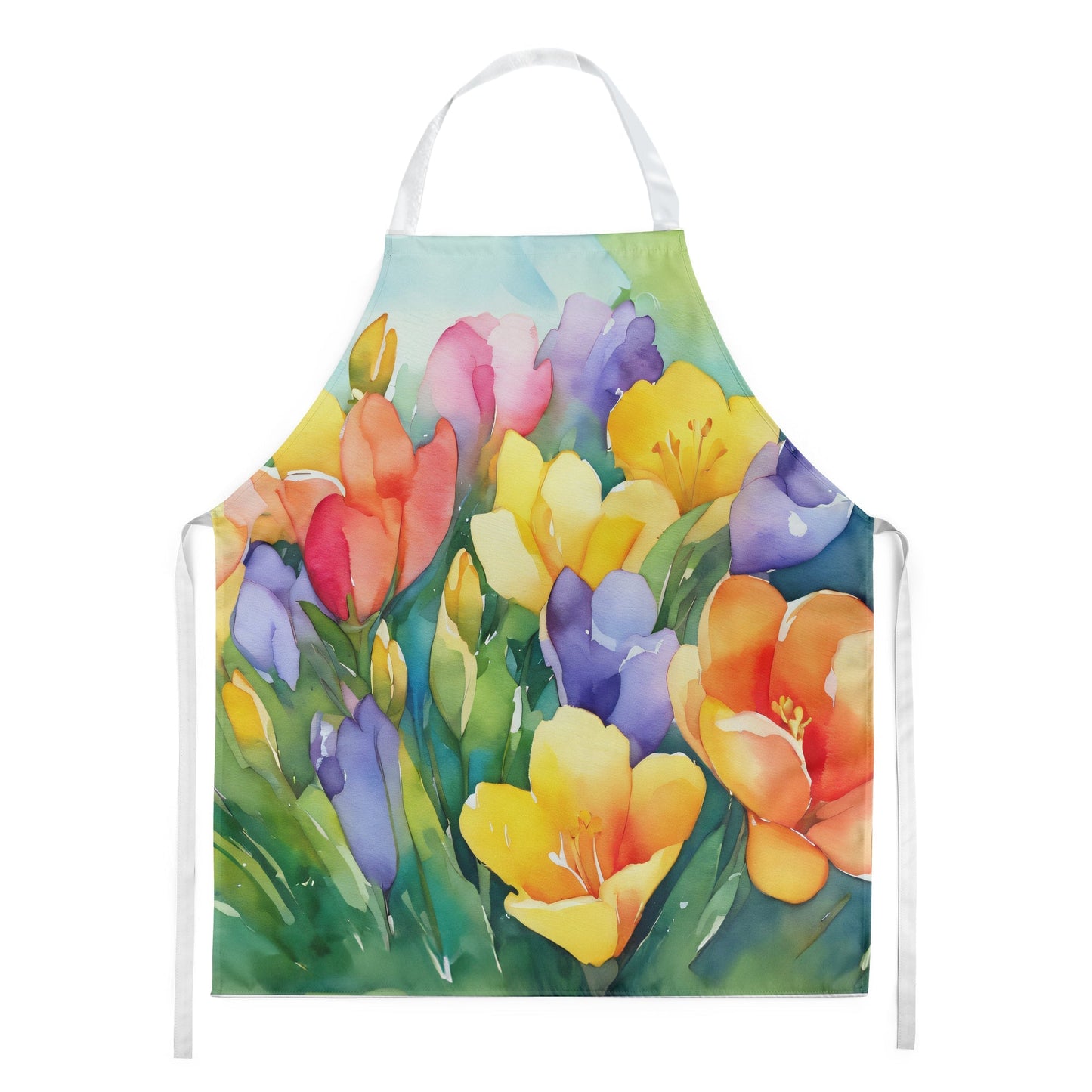 Freesias in Watercolor Apron - One Color / One Size - Home & Garden - Kitchen Dining & Bar - Table Decoration &