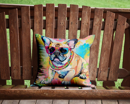 French Bulldog Hippie Dawg Throw Pillow - One Color / One Size - Home & Garden - Home Textile - Pillows