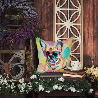 French Bulldog Hippie Dawg Throw Pillow - One Color / One Size - Home & Garden - Home Textile - Pillows