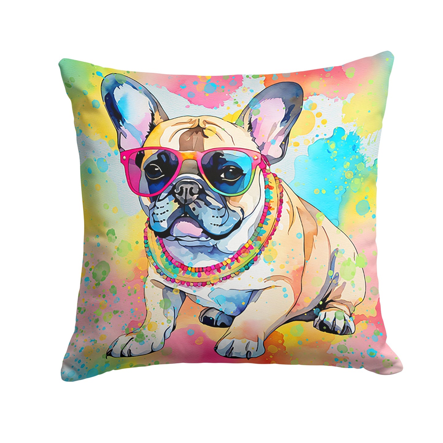 French Bulldog Hippie Dawg Throw Pillow - One Color / One Size - Home & Garden - Home Textile - Pillows