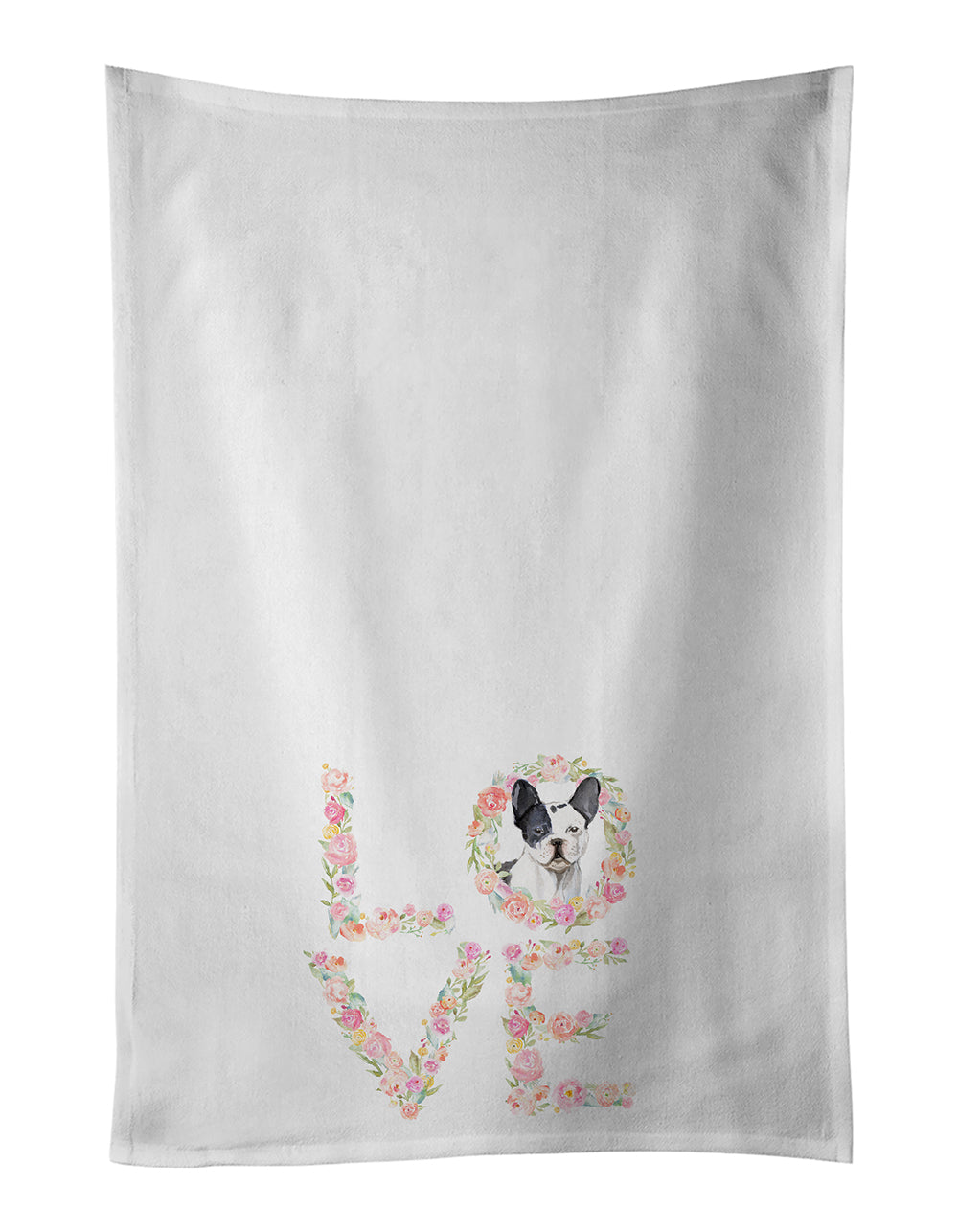 French Bulldog Love Kitchen Towel Set of 2 - One Color / One Size - Home & Garden - Home Textile - Towels