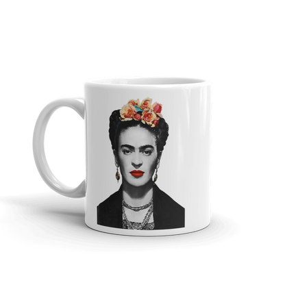 Frida Kahlo With Flowers Poster Artwork Mug - 11oz (325mL) - Home & Garden - Kitchen Dining & Bar - Coffeeware