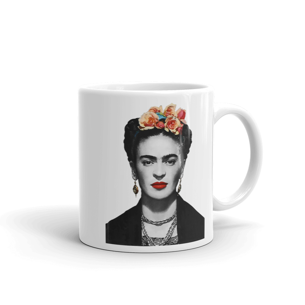 Frida Kahlo With Flowers Poster Artwork Mug - Home & Garden - Kitchen Dining & Bar - Coffeeware