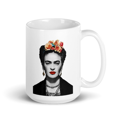 Frida Kahlo With Flowers Poster Artwork Mug - Home & Garden - Kitchen Dining & Bar - Coffeeware