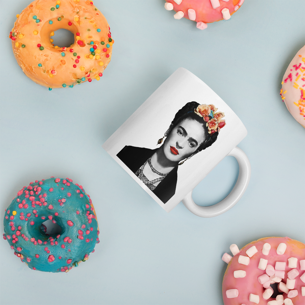 Frida Kahlo With Flowers Poster Artwork Mug - Home & Garden - Kitchen Dining & Bar - Coffeeware