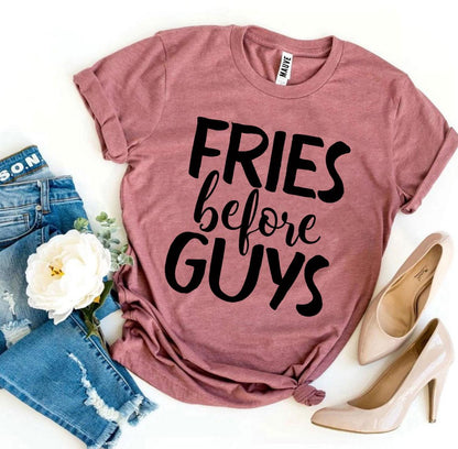 Fries Before Guys T-Shirt - Women’s Fashion - Women’s Clothing - Tops & Tees - T-Shirts