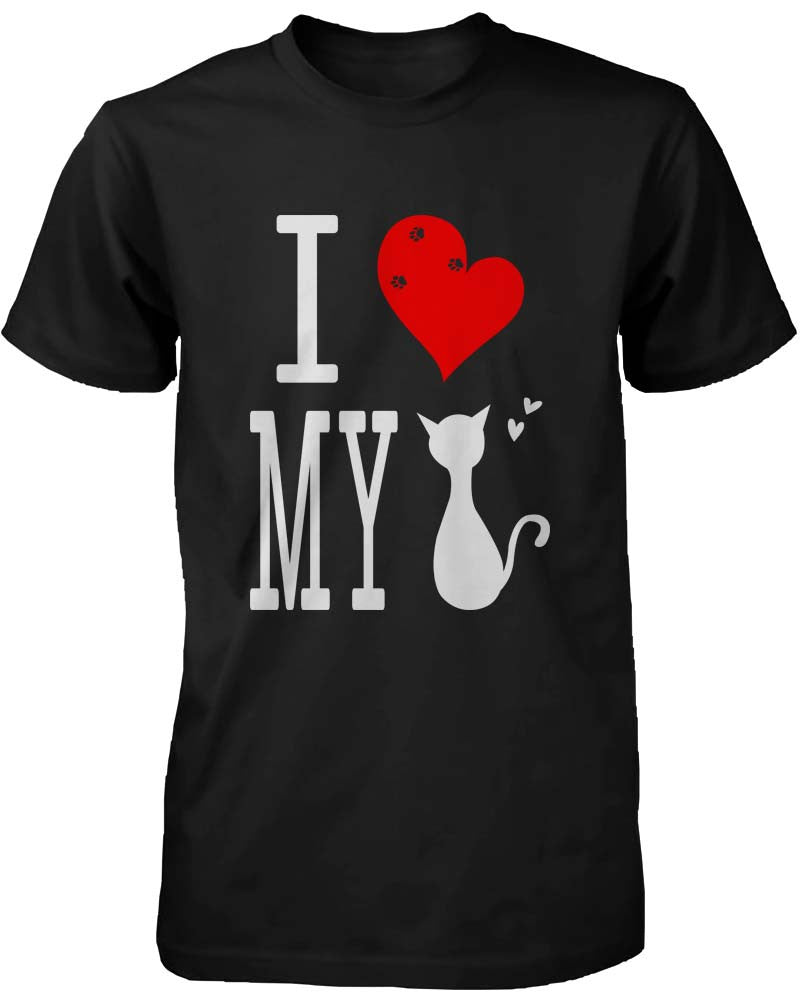 Funny Graphic Statement Womens Black T-Shirt - I Love My Cat - Women’s Fashion - Women’s Clothing - Tops & Tees
