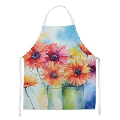 Gerbera Daisies in Watercolor Apron - One Color / One Size - Home & Garden - Kitchen Dining & Bar - Table Decoration &