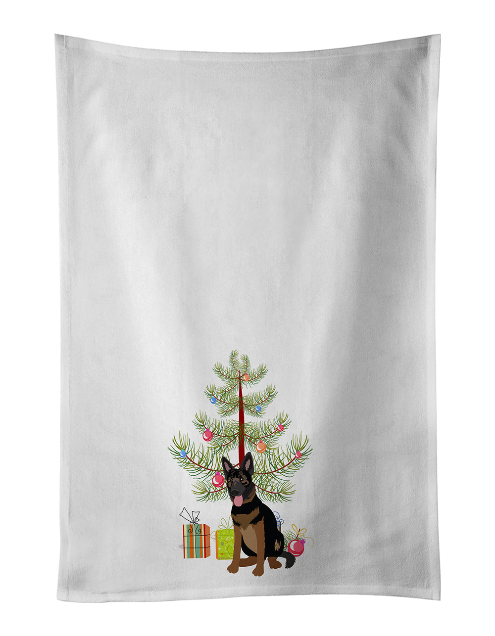 German Shepherd Bicolor Christmas Kitchen Towel Set of 2 - One Color / One Size - Home & Garden - Home Textile - Towels