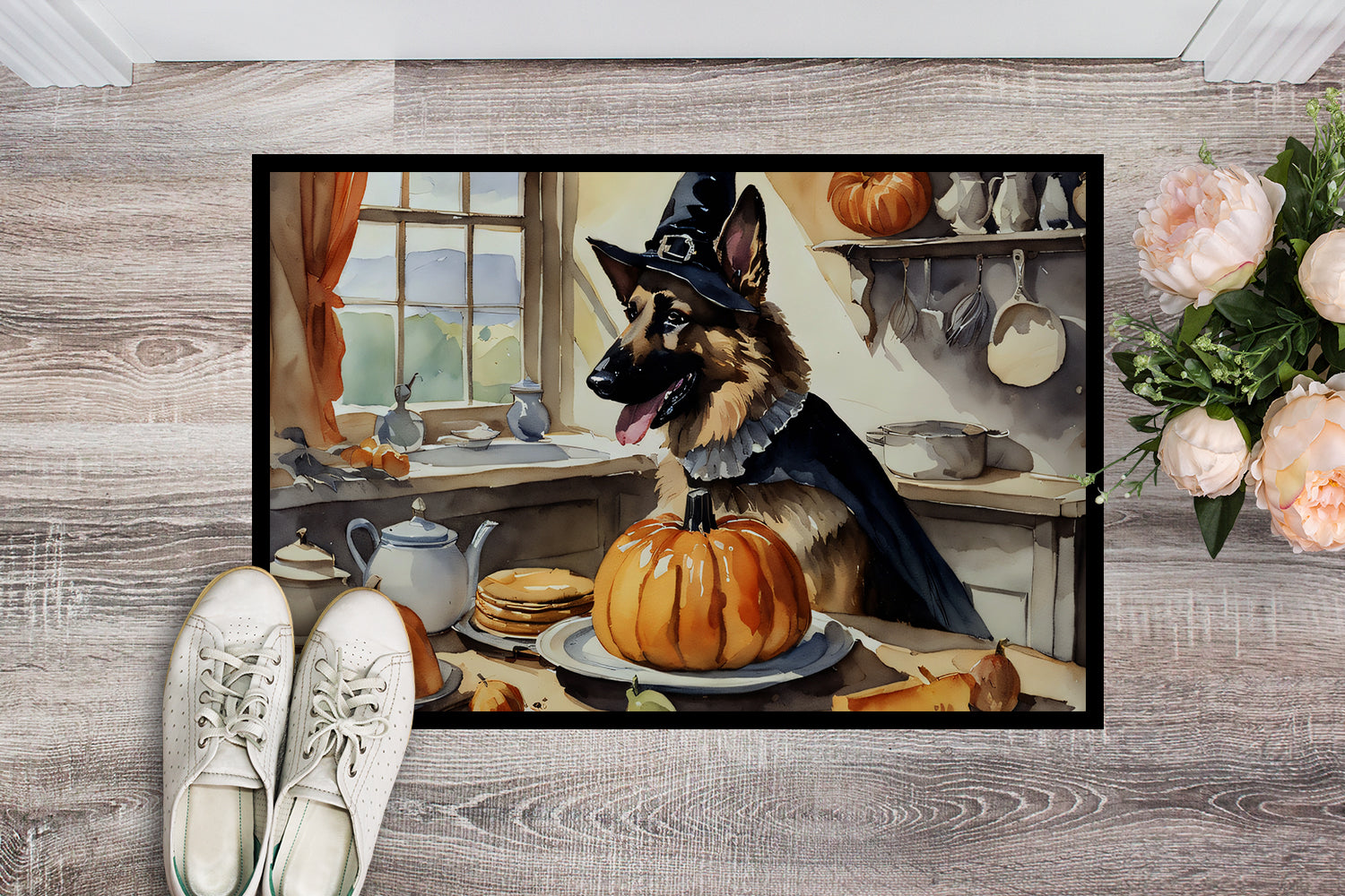 German Shepherd Fall Kitchen Pumpkins Doormat - One Color / One Size - Home & Garden - Home Textile - Carpets & Rugs