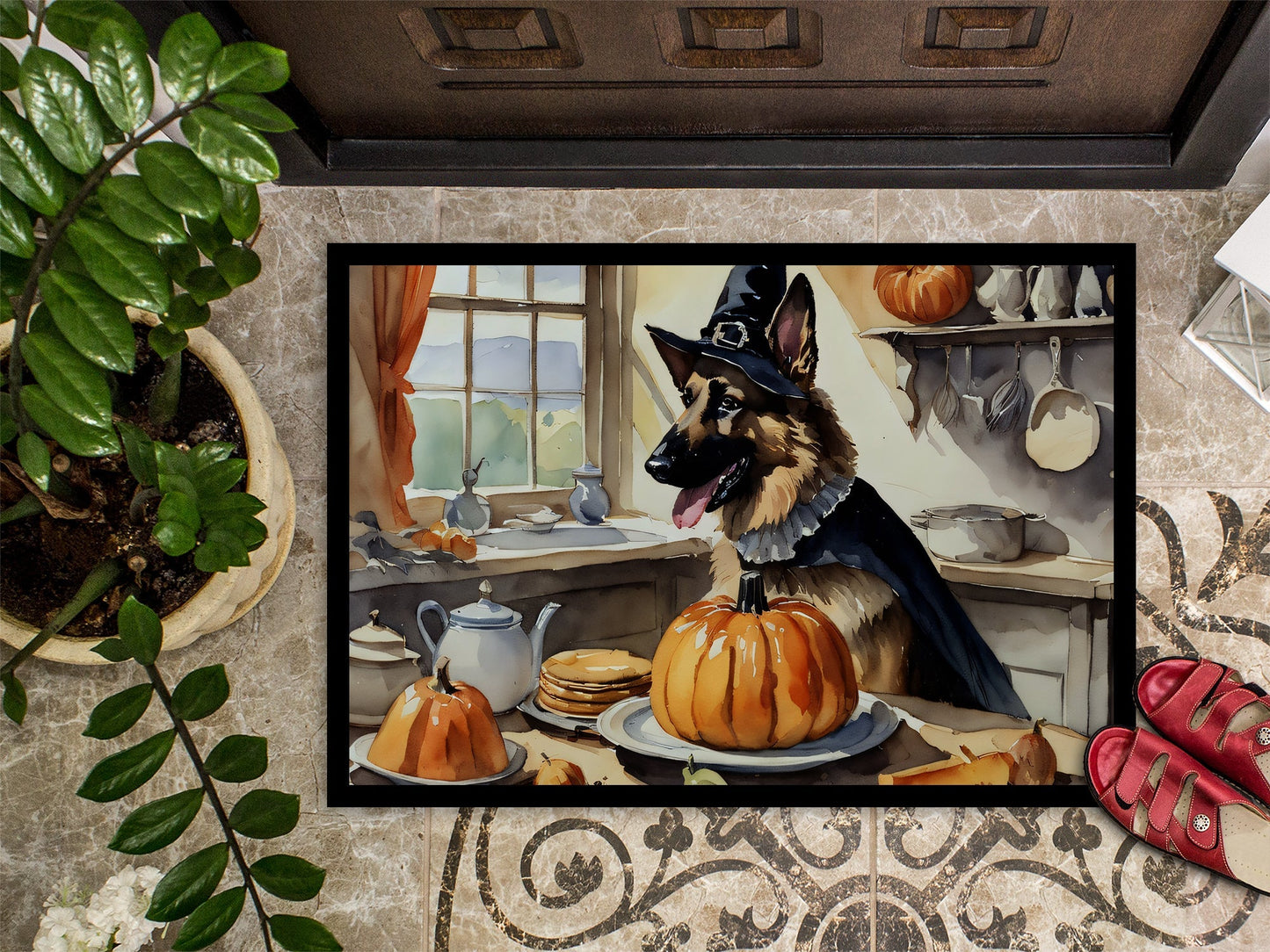 German Shepherd Fall Kitchen Pumpkins Doormat - One Color / One Size - Home & Garden - Home Textile - Carpets & Rugs