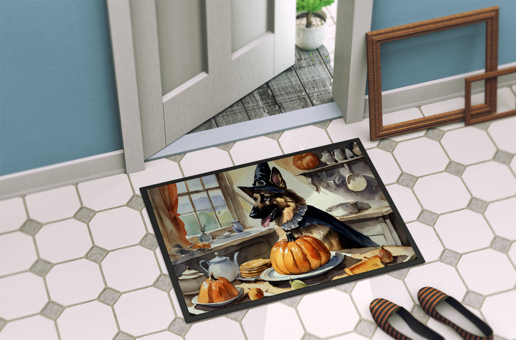German Shepherd Fall Kitchen Pumpkins Doormat - One Color / One Size - Home & Garden - Home Textile - Carpets & Rugs