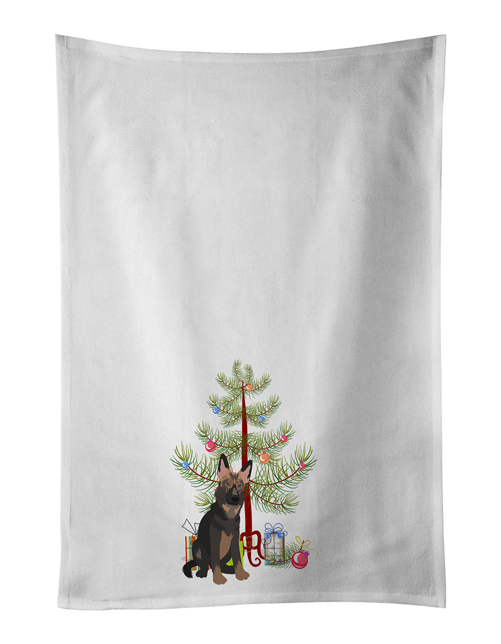 German Shepherd Puppy Christmas Kitchen Towel Set of 2 - One Color / One Size - Home & Garden - Home Textile - Towels