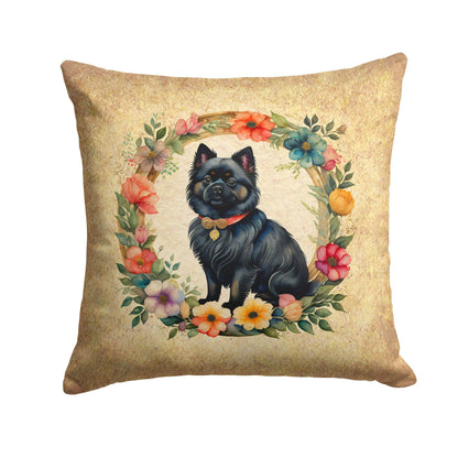 German Spitz and Flowers Throw Pillow - One Color / One Size - Home & Garden - Home Textile - Pillows