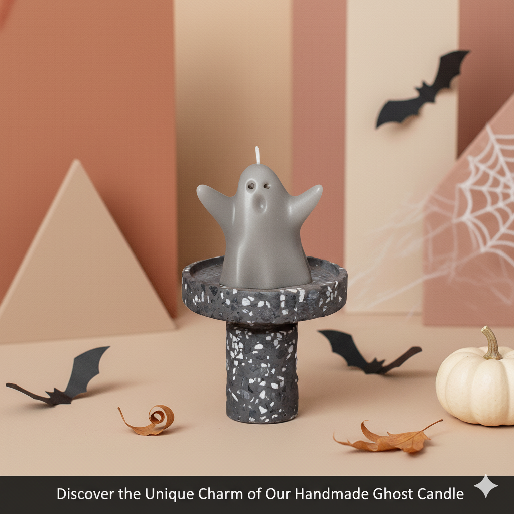Ghost Candle Halloween Decor - Gray / Unscented - Home & Garden - Home Decor - Candles & Holders