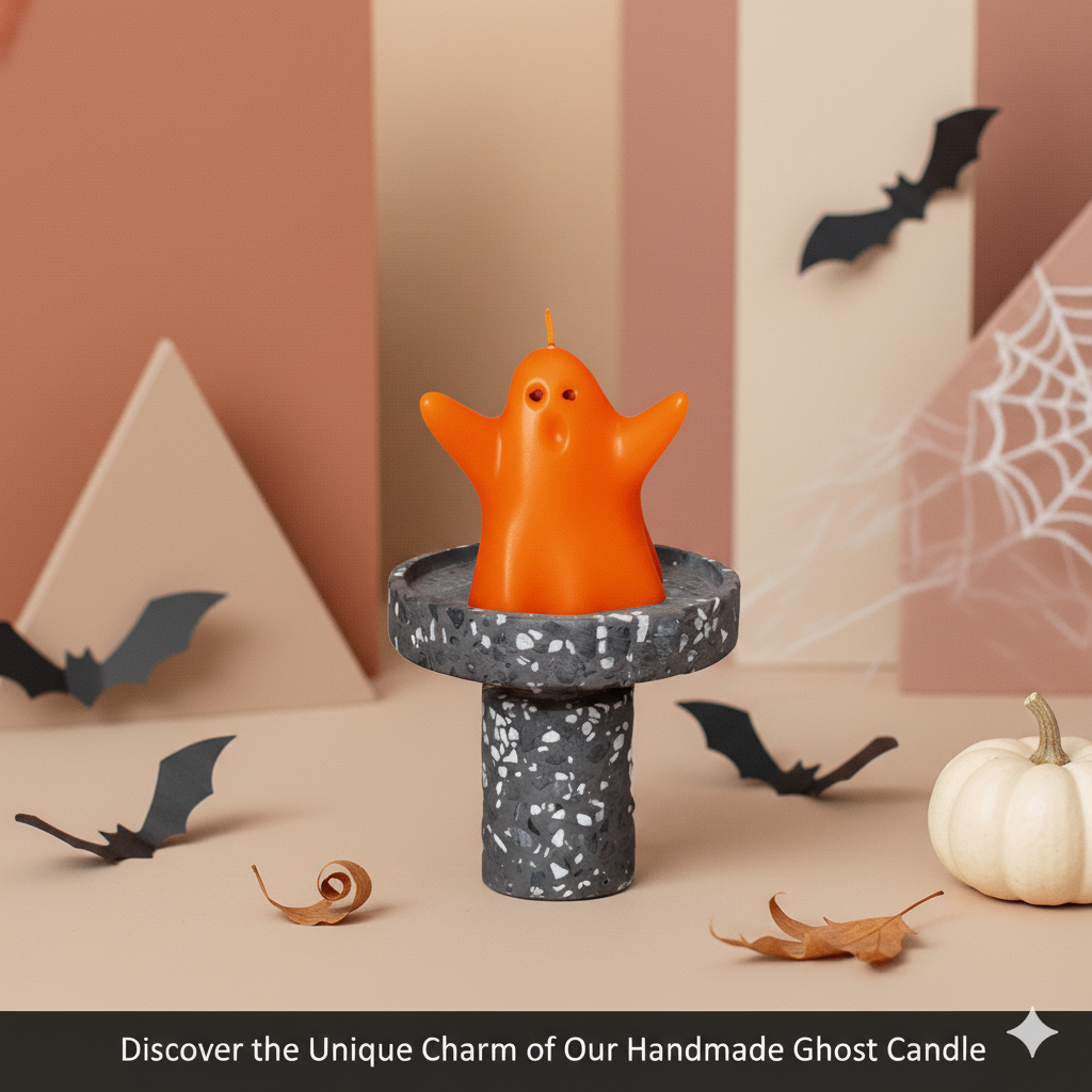 Ghost Candle Halloween Decor - Orange / Unscented - Home & Garden - Home Decor - Candles & Holders