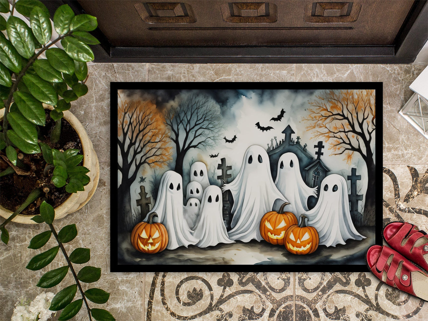 Ghosts Spooky Halloween Doormat - One Color / One Size - Home & Garden - Home Textile - Carpets & Rugs