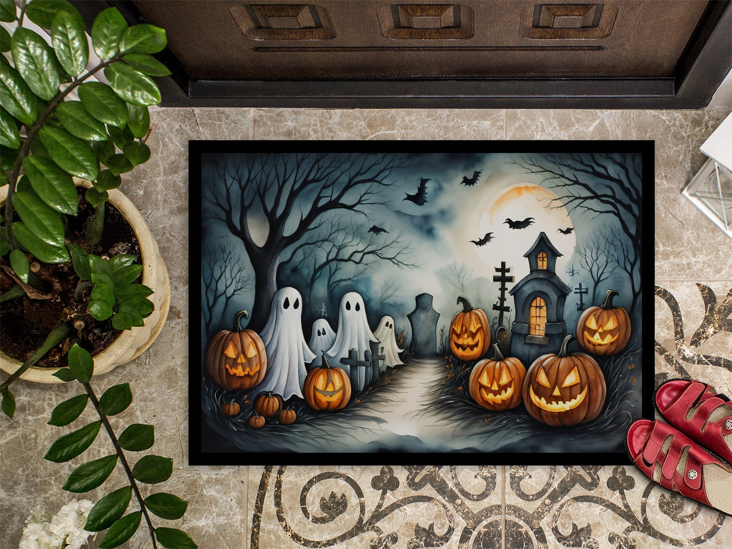Ghosts Spooky Halloween Doormat - One Color / One Size - Home & Garden - Home Textile - Carpets & Rugs