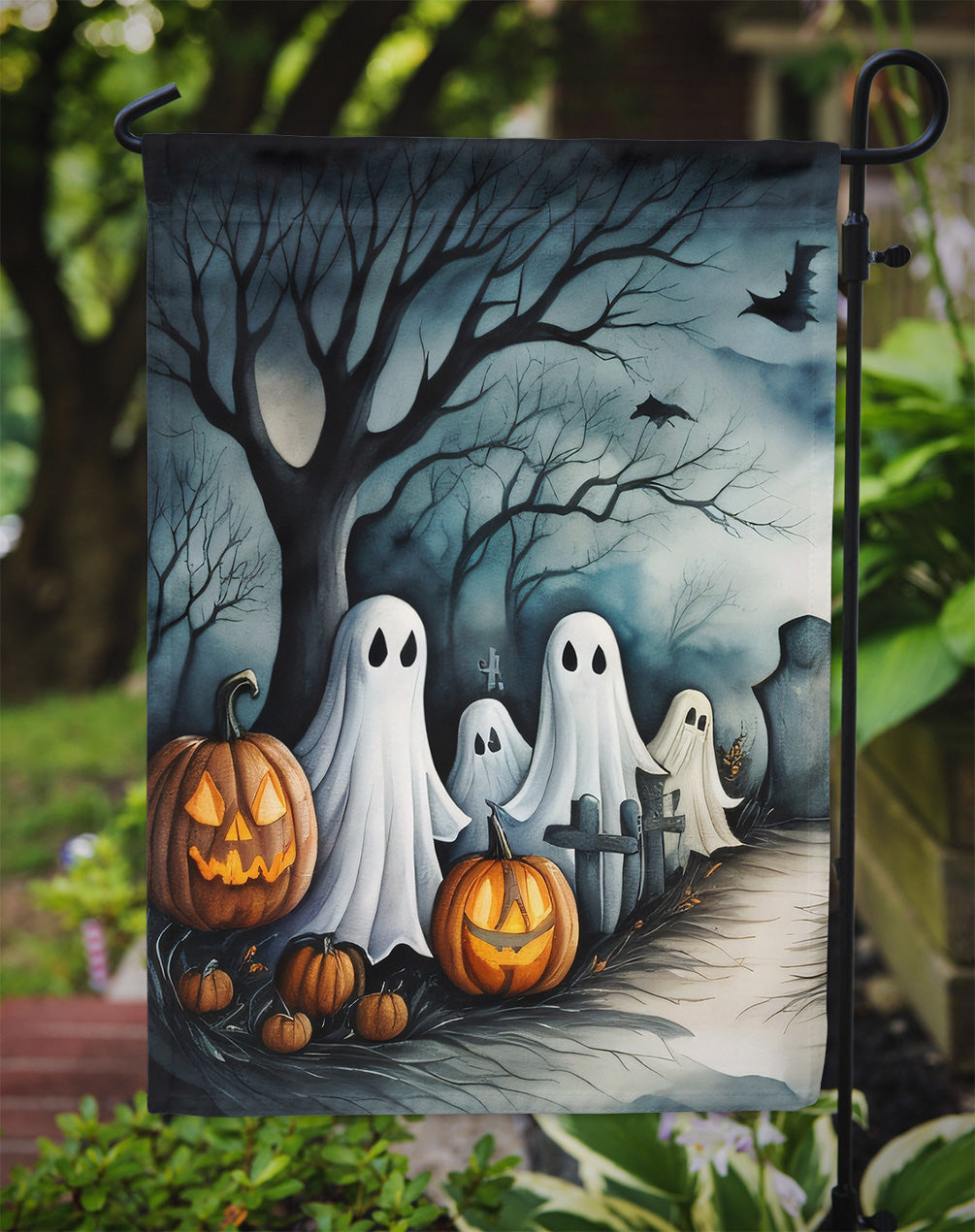 Ghosts Spooky Halloween Garden Flag - One Color / One Size - Home & Garden - Home Decor - Flags Banners & Accessories