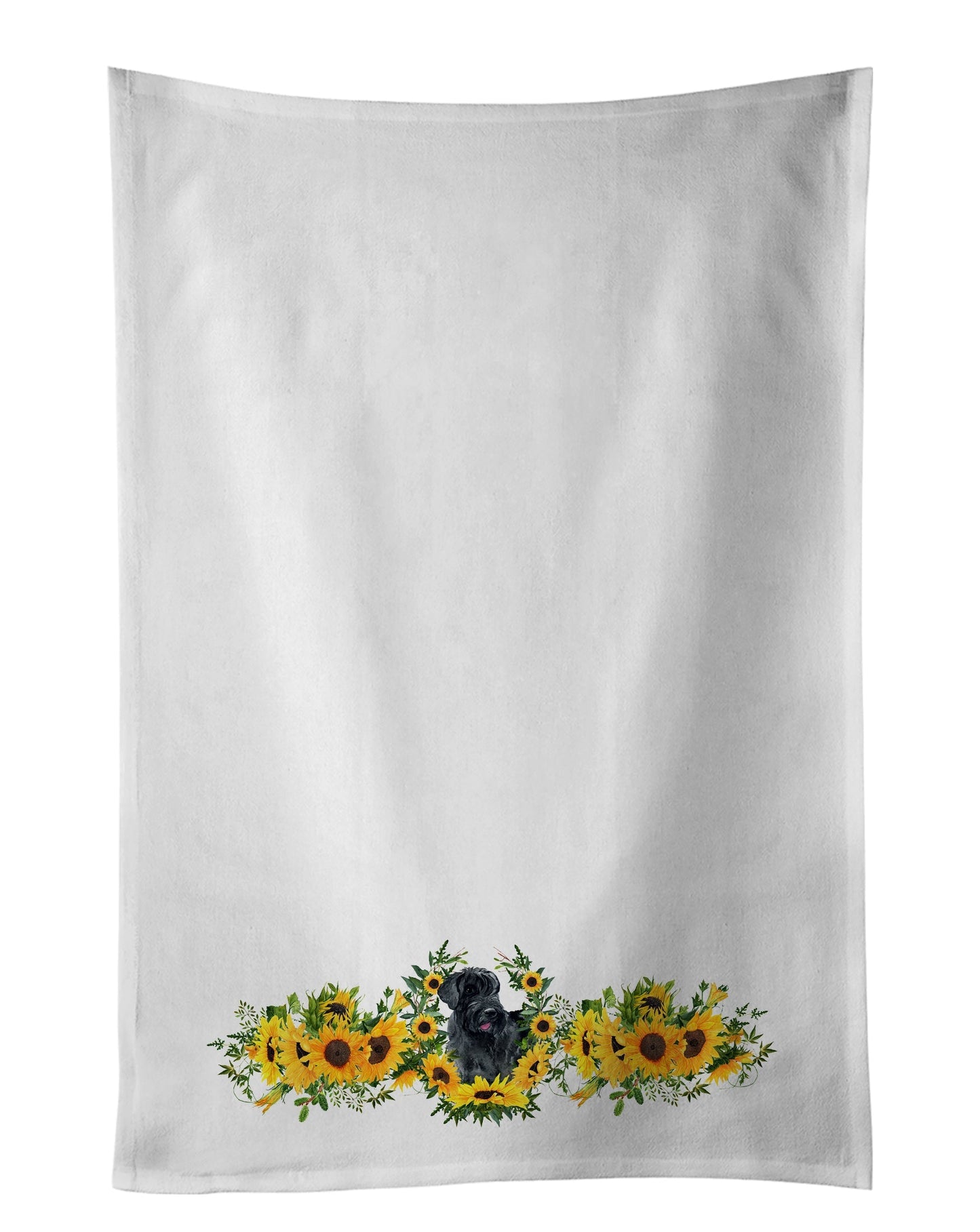 Giant Schnauzer in Sunflowers Kitchen Towel Set of 2 - One Color / One Size - Home & Garden - Home Textile - Towels