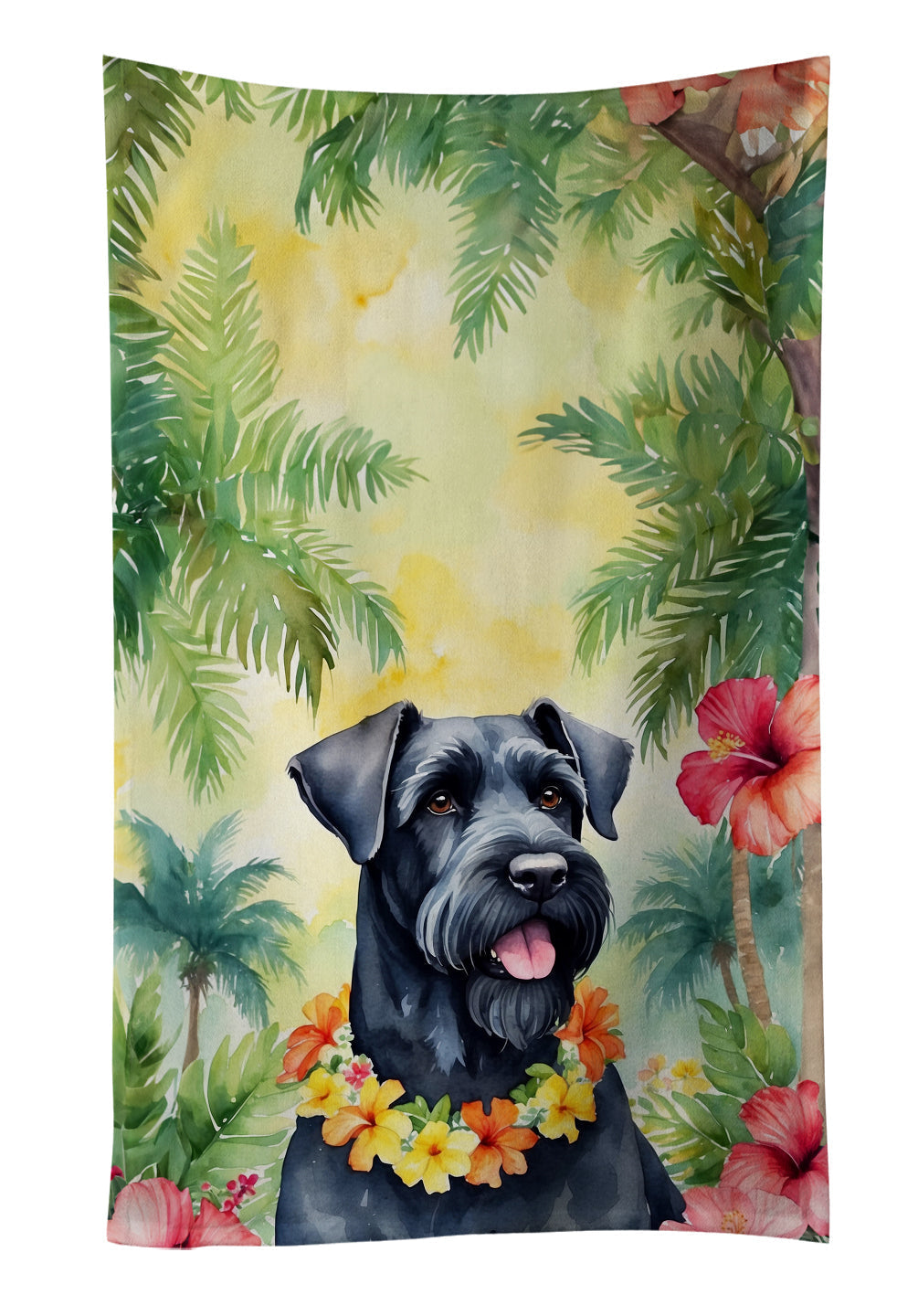Giant Schnauzer Luau Kitchen Towel - One Color / One Size - Home & Garden - Home Textile - Towels