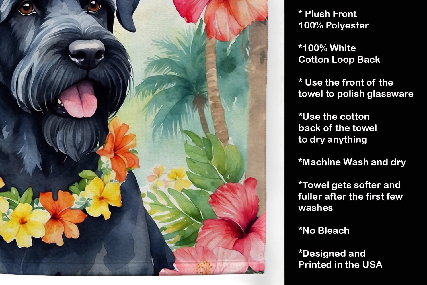 Giant Schnauzer Luau Kitchen Towel - One Color / One Size - Home & Garden - Home Textile - Towels