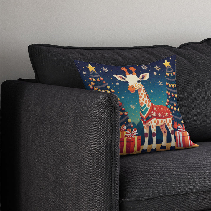 Giraffe Christmas Throw Pillow - One Color / One Size - Home & Garden - Home Textile - Pillows