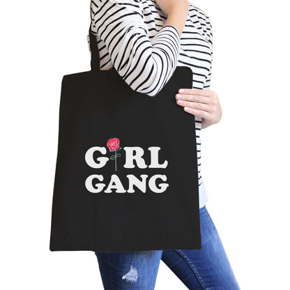 Girl Gang Rose Black Canvas Tote Bag - One Color / One Size - Bags & Luggage - Women’s Bags