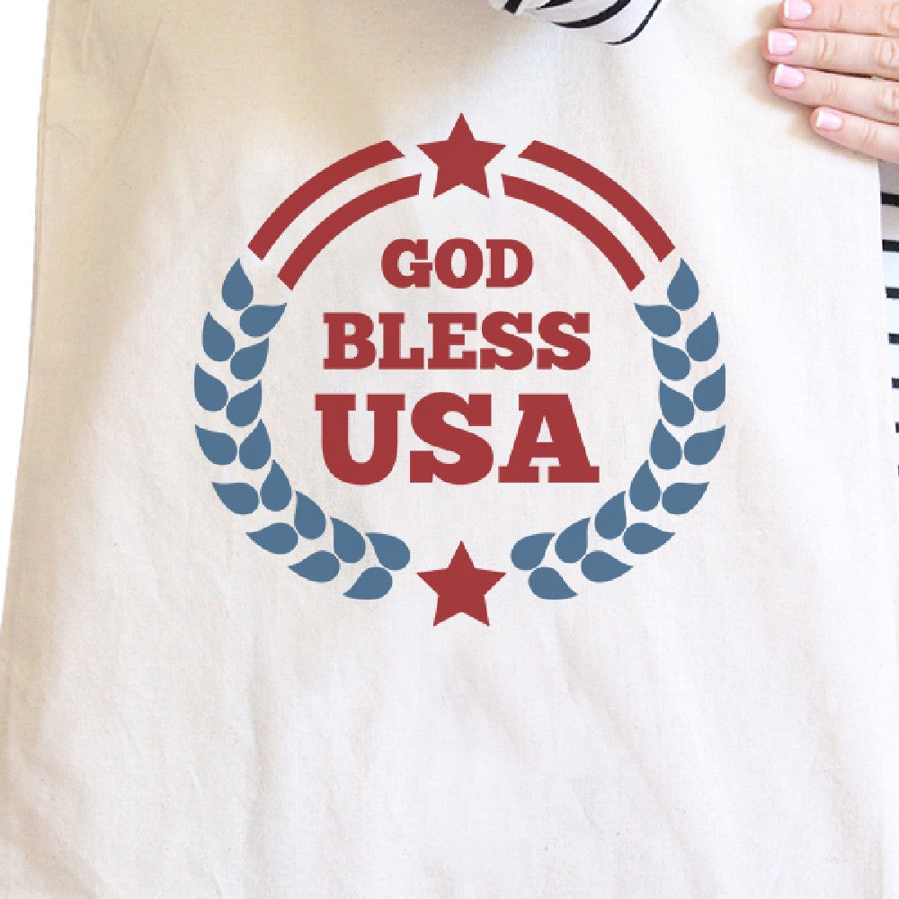 God Bless USA Natural Eco-Friendly Canvas Tote Bag Canvas Tote Bag - One Color / One Size - Bags & Luggage - Women’s