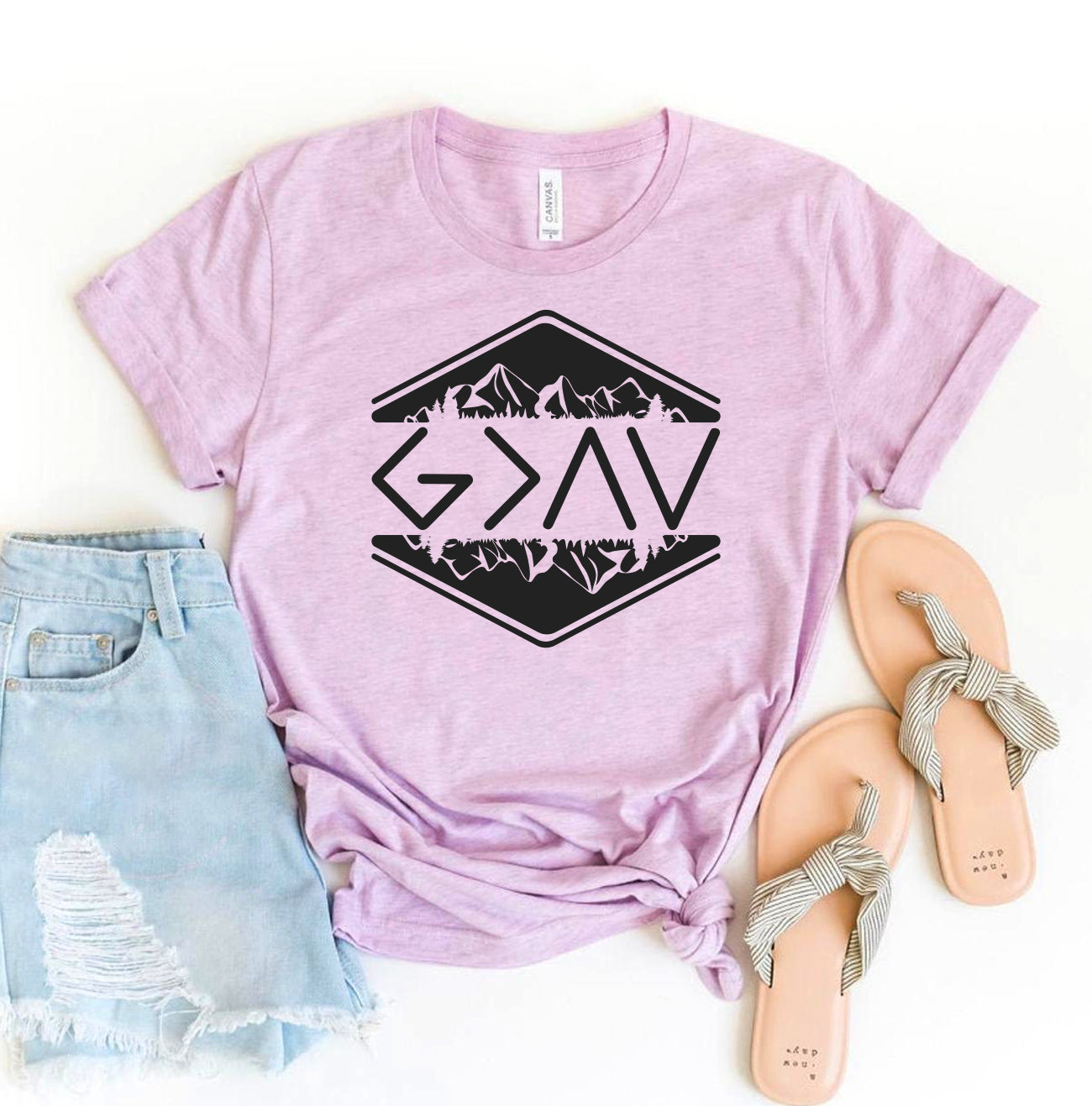 God Is Greater Than the Highs and Lows T-Shirt - Women’s Fashion - Women’s Clothing - Tops & Tees - T-Shirts
