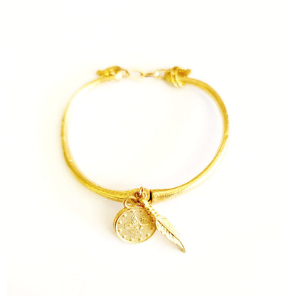 Gold Bangles - Coin Feather - Jewelry & Accessories - Bracelets & Bangles - Bangles