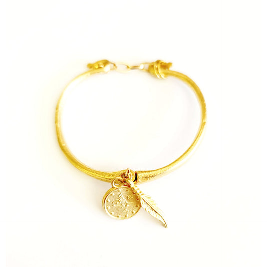 Gold Bangles - Coin Feather - Jewelry & Accessories - Bracelets & Bangles - Bangles