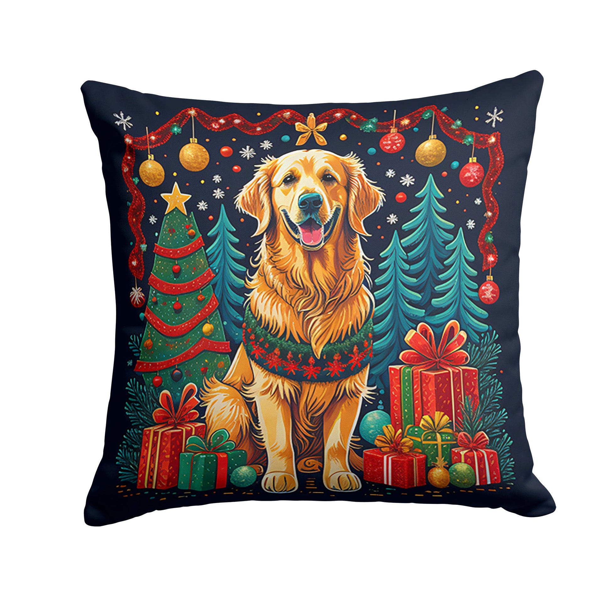 Golden Retriever Christmas Throw Pillow - One Color / One Size - Home & Garden - Home Textile - Pillows