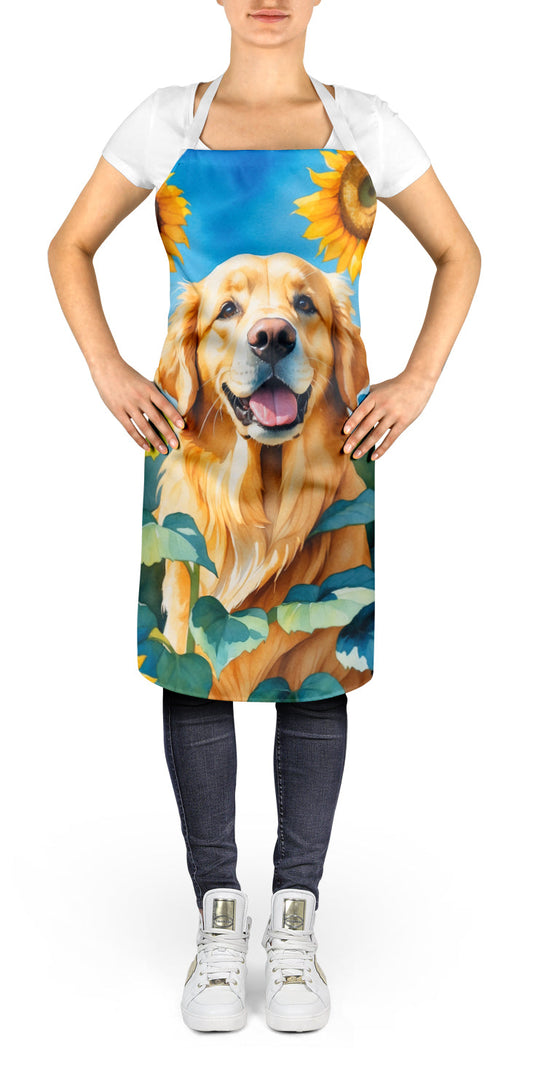 Golden Retriever in Sunflowers Apron - One Color / One Size - Home & Garden - Kitchen Dining & Bar - Table Decoration &