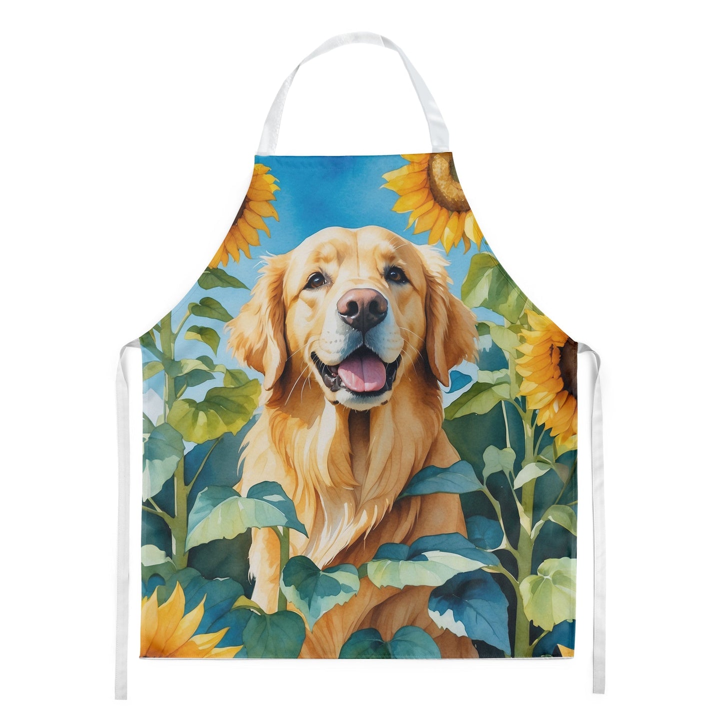 Golden Retriever in Sunflowers Apron - One Color / One Size - Home & Garden - Kitchen Dining & Bar - Table Decoration &