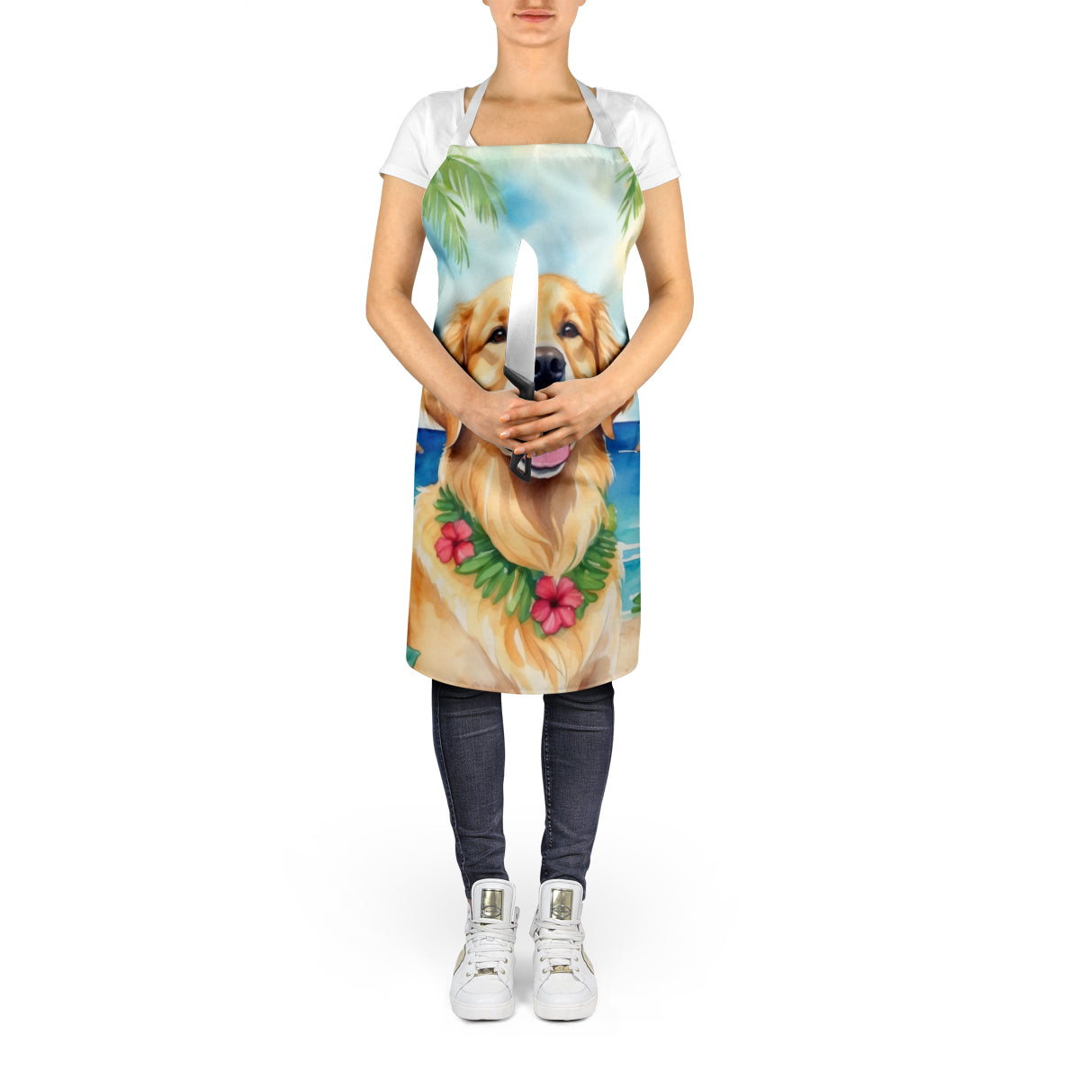 Golden Retriever Luau Apron - One Color / One Size - Home & Garden - Kitchen Dining & Bar - Table Decoration &