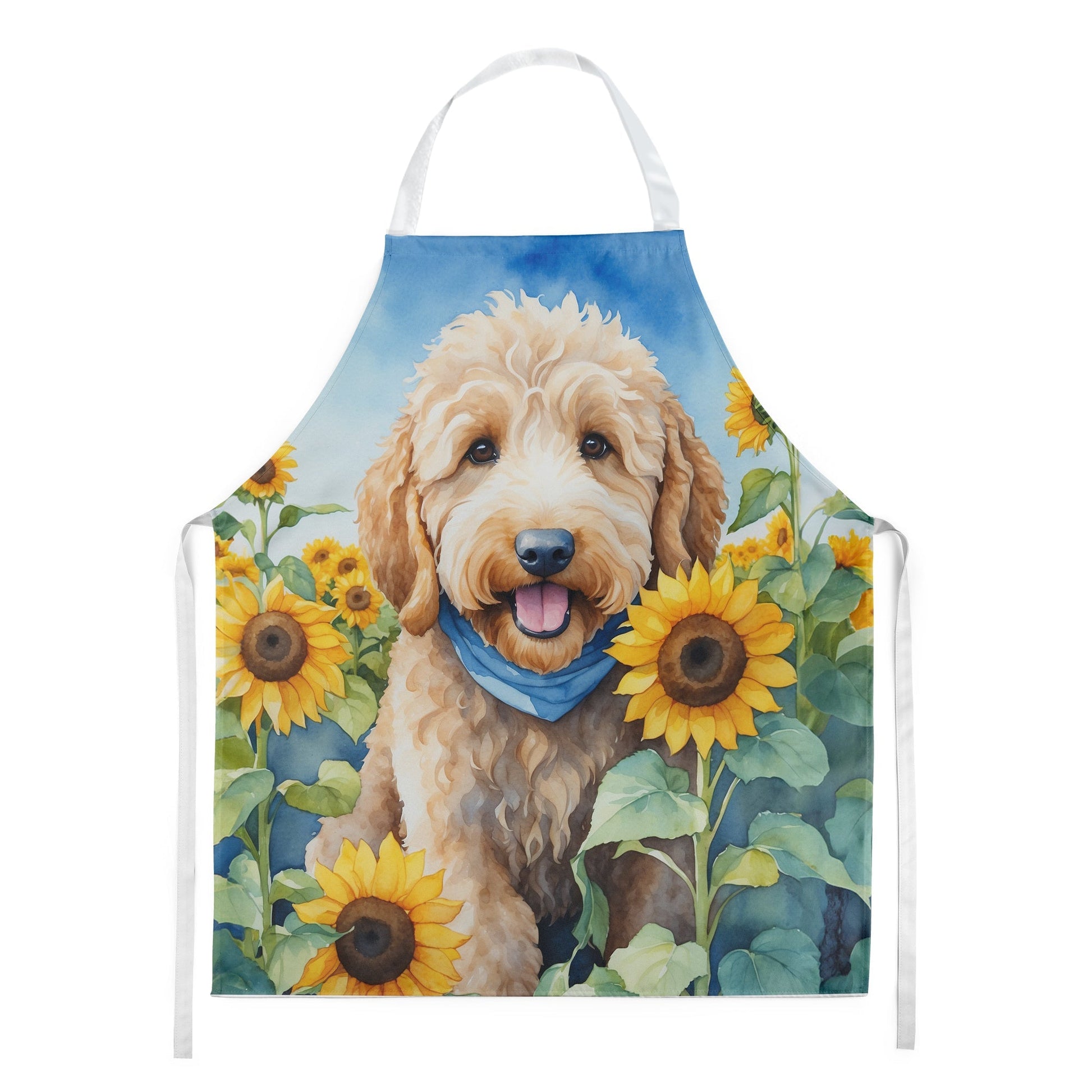 Goldendoodle in Sunflowers Apron - One Color / One Size - Home & Garden - Kitchen Dining & Bar - Table Decoration &