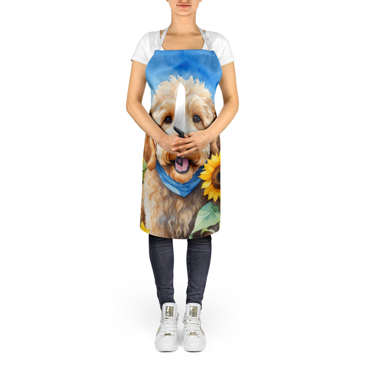 Goldendoodle in Sunflowers Apron - One Color / One Size - Home & Garden - Kitchen Dining & Bar - Table Decoration &