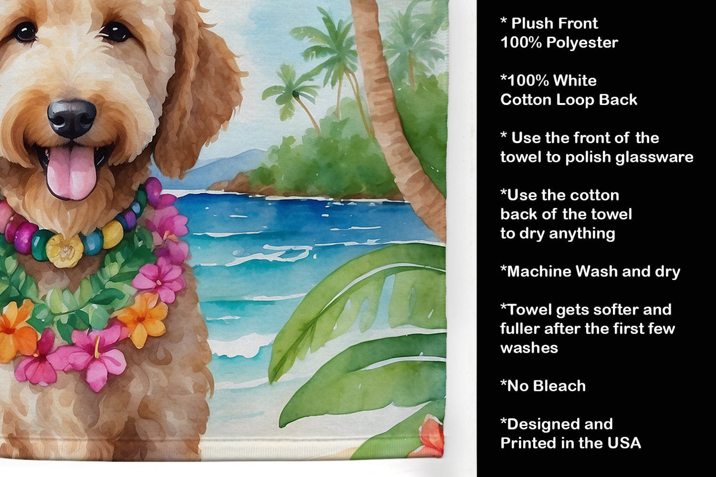 Goldendoodle Luau Kitchen Towel - One Color / One Size - Home & Garden - Home Textile - Towels