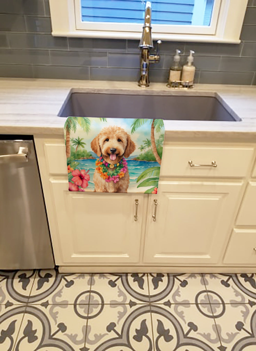 Goldendoodle Luau Kitchen Towel - One Color / One Size - Home & Garden - Home Textile - Towels