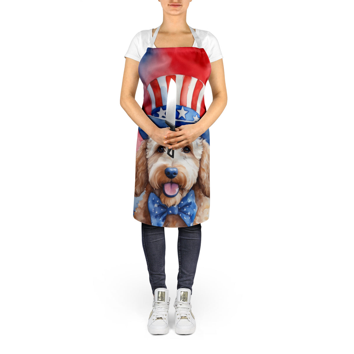 Goldendoodle Patriotic American Apron - One Color / One Size - Home & Garden - Kitchen Dining & Bar - Table Decoration