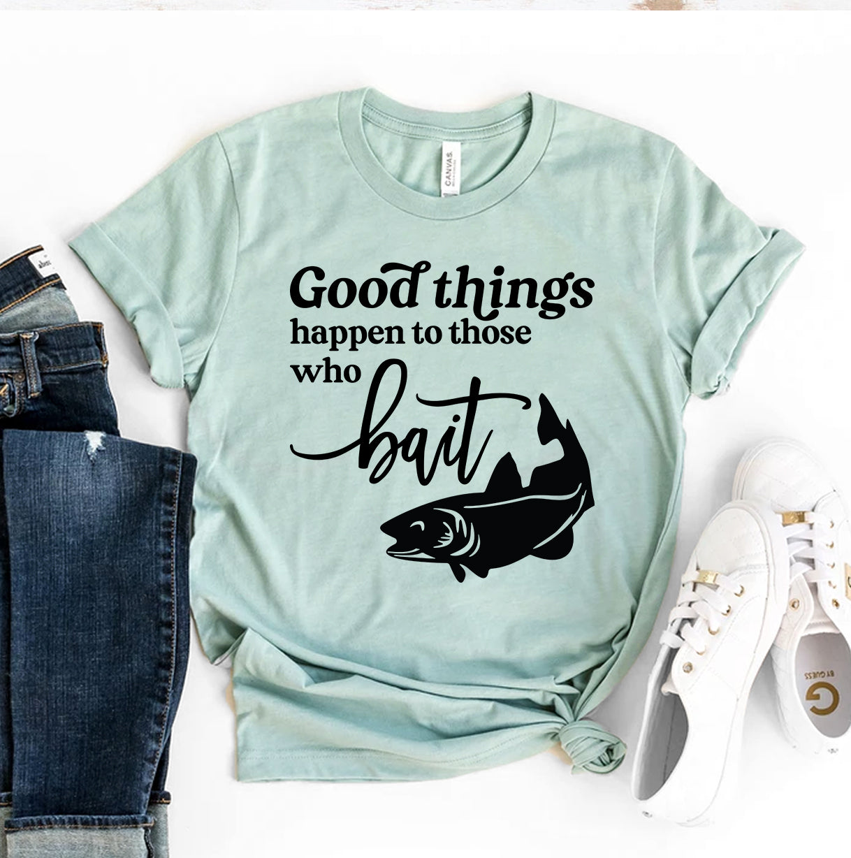 Good Things Happen to Those Who Bait T-Shirt - Women’s Fashion - Women’s Clothing - Tops & Tees - T-Shirts