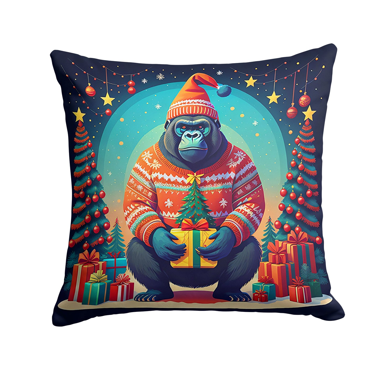 Gorilla Christmas Throw Pillow - One Color / One Size - Home & Garden - Home Textile - Pillows