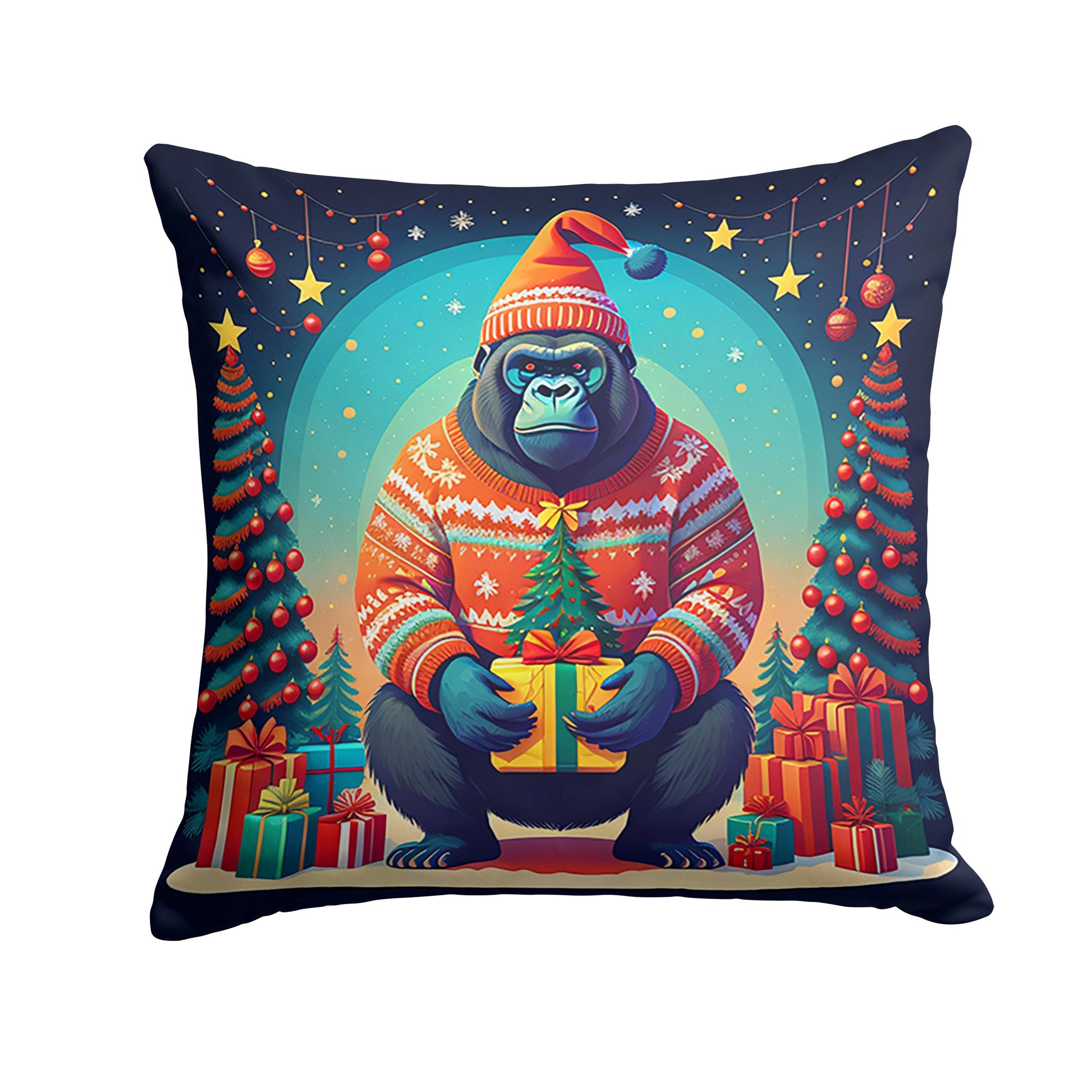 Gorilla Christmas Throw Pillow - One Color / One Size - Home & Garden - Home Textile - Pillows