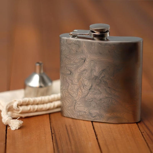 Grand Teton National Park - Wyoming Map Hip Flask - Drinkware