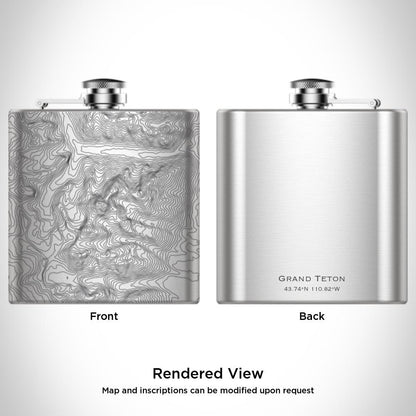 Grand Teton National Park - Wyoming Map Hip Flask - Drinkware