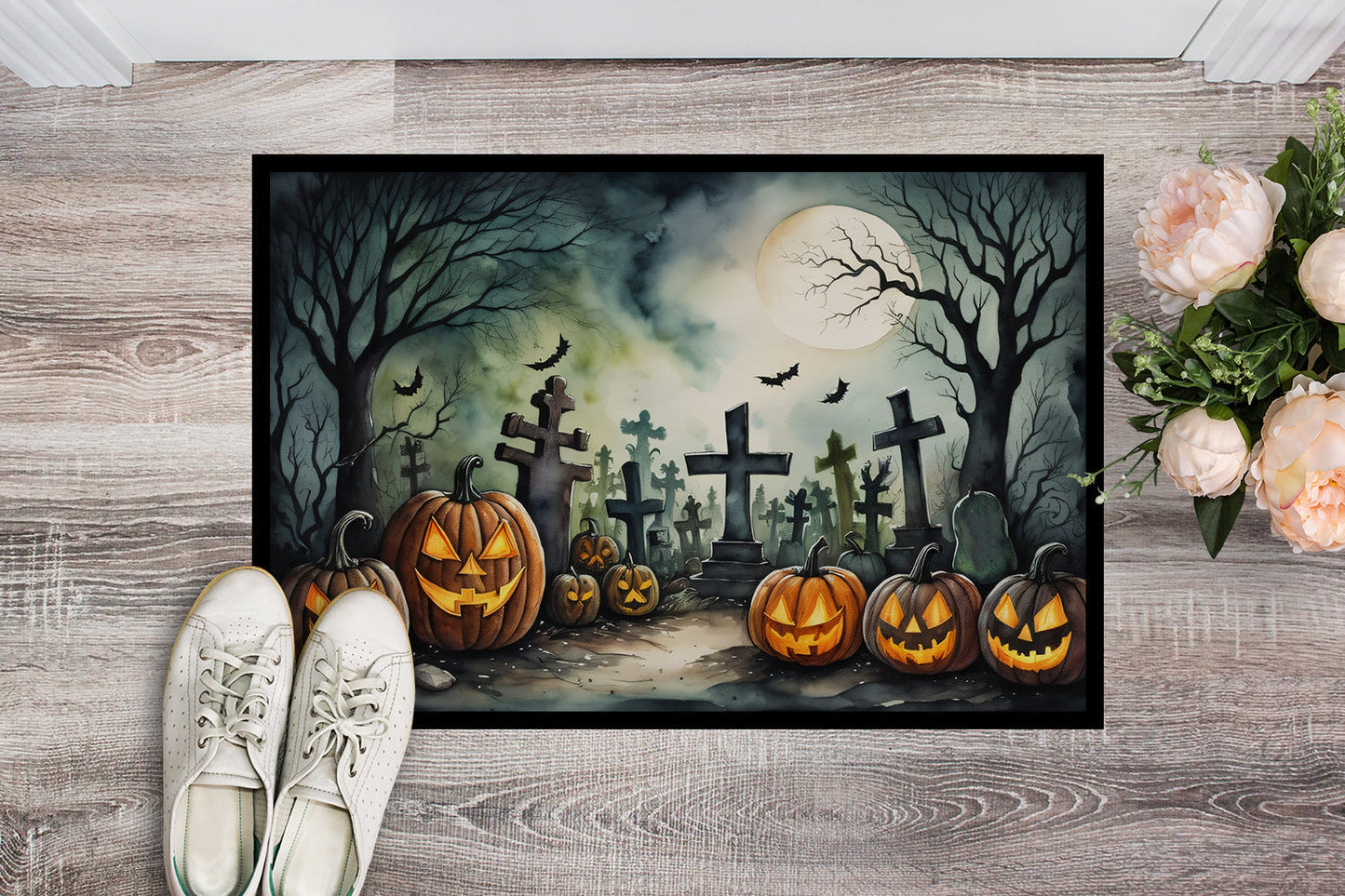 Graveyard Spooky Halloween Doormat - One Color / One Size - Home & Garden - Home Textile - Carpets & Rugs
