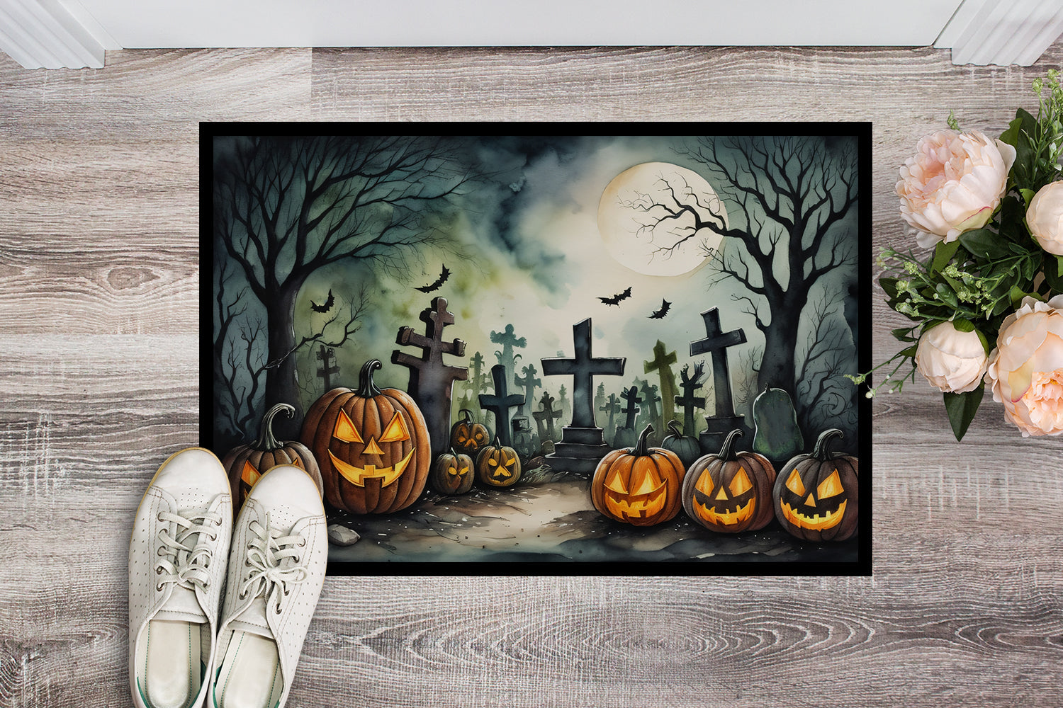 Graveyard Spooky Halloween Doormat - One Color / One Size - Home & Garden - Home Textile - Carpets & Rugs