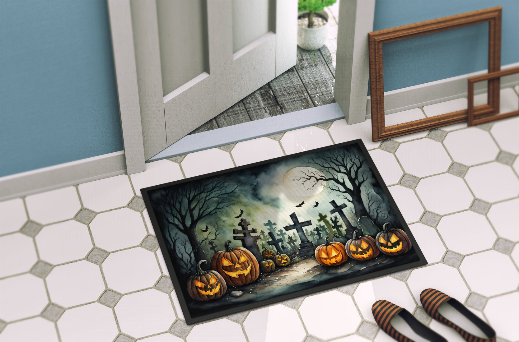 Graveyard Spooky Halloween Doormat - One Color / One Size - Home & Garden - Home Textile - Carpets & Rugs